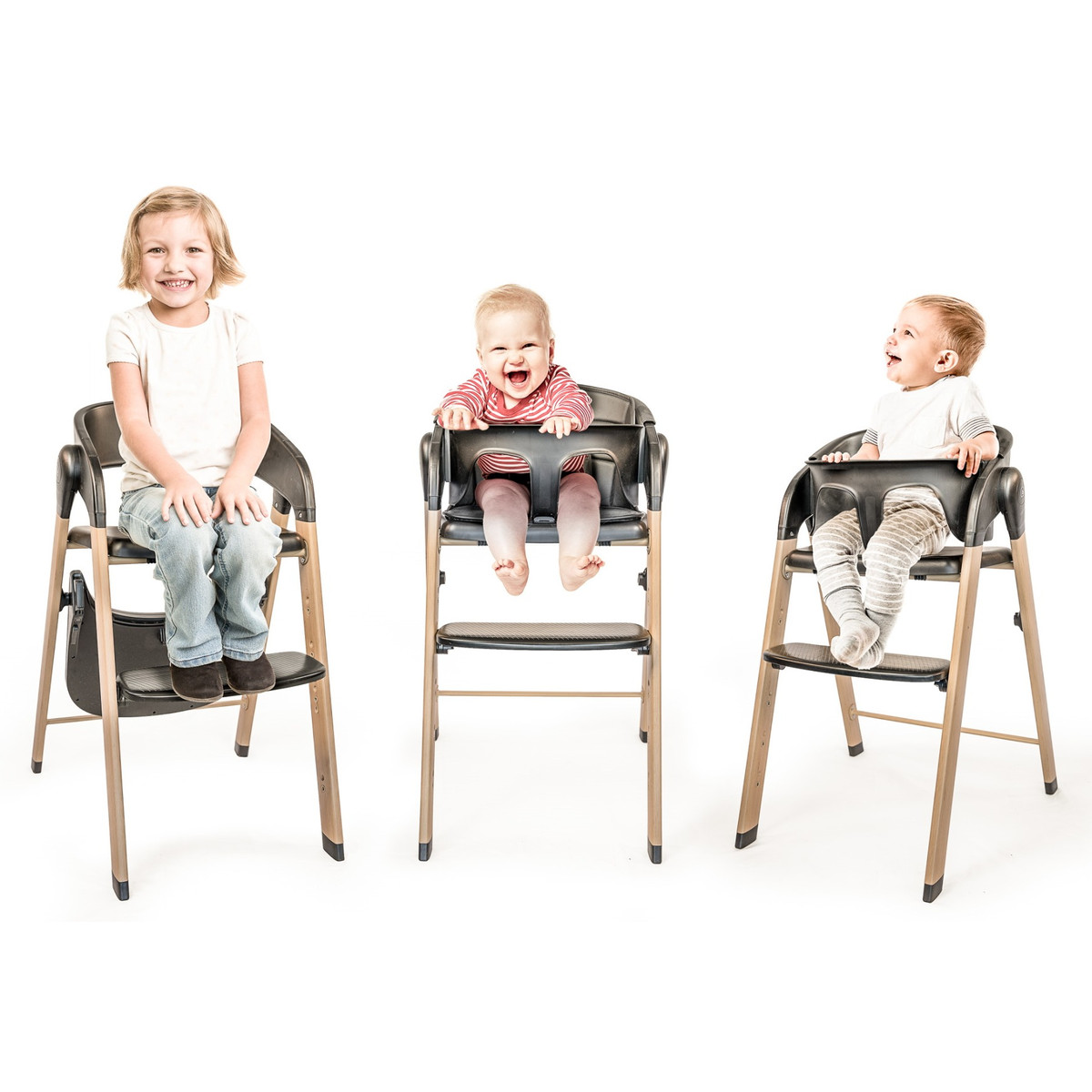 BabyGo Levels White Wood Kinderstoel