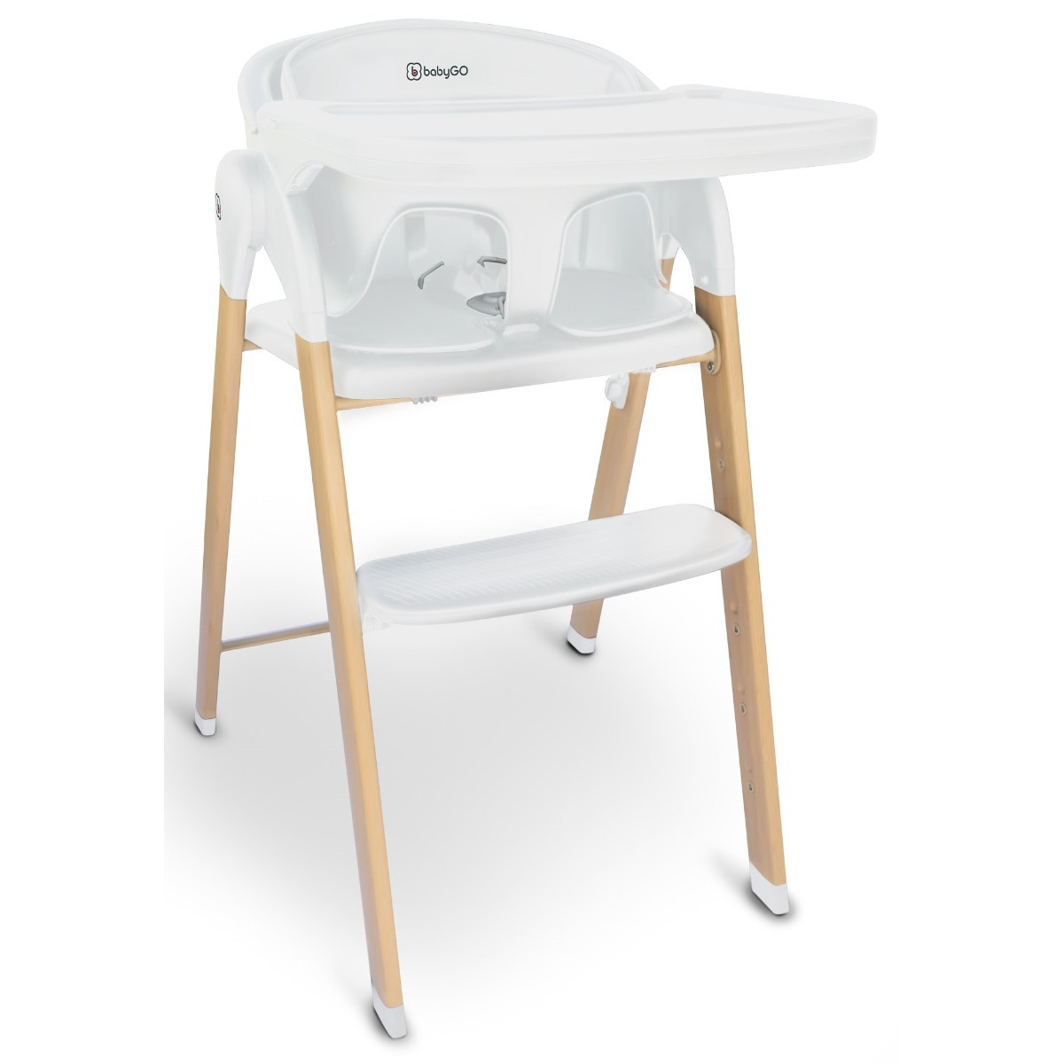 BabyGo Levels White Wood Kinderstoel