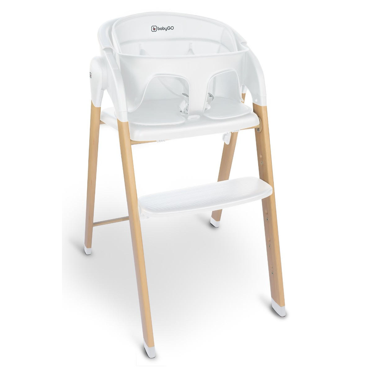 BabyGo Levels White Wood Kinderstoel