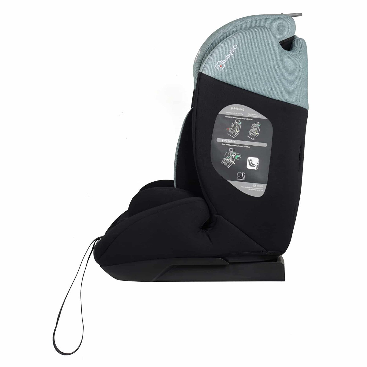 BabyGo Lumo Turquoise 76-150 cm i-Size Autostoel