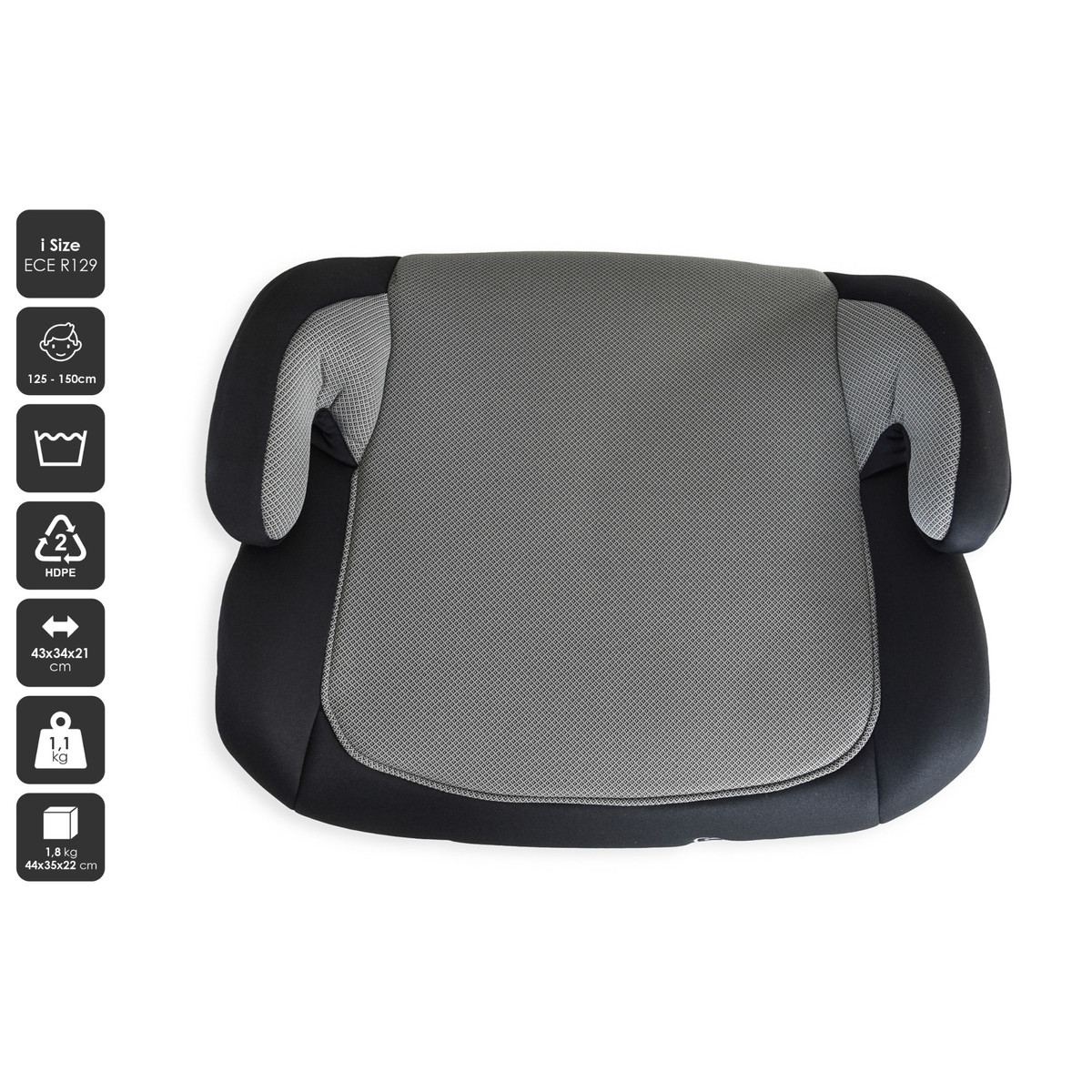 BabyGo Melange Black 125-150 cm i-Size Booster