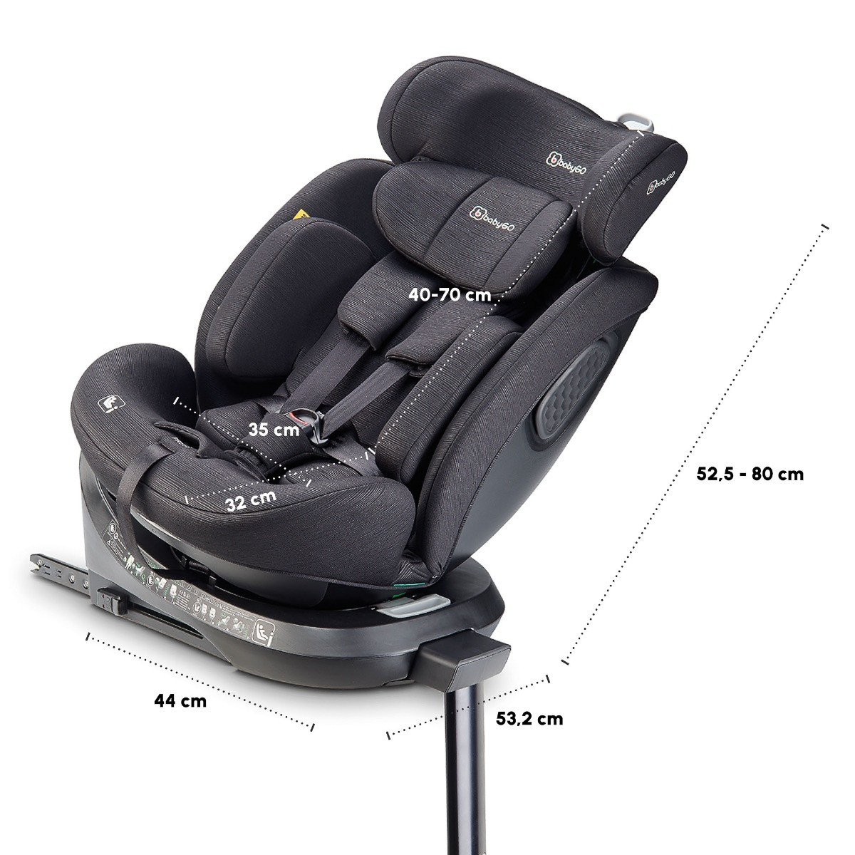 BabyGo Move Black 40-150 cm 360° i-Size Autostoel