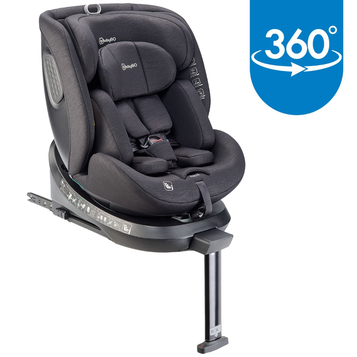BabyGo Move Black 40-150 cm 360° i-Size Autostoel