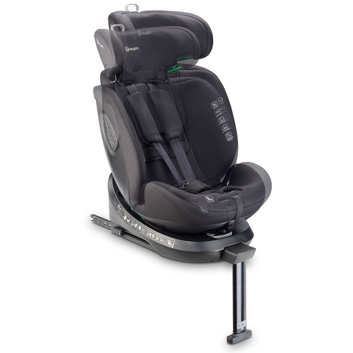 BabyGo Move Black 40-150 cm 360° i-Size Autostoel