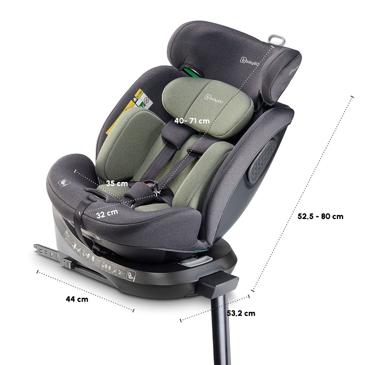 BabyGo Move Green 40-150 cm 360° i-Size Autostoel