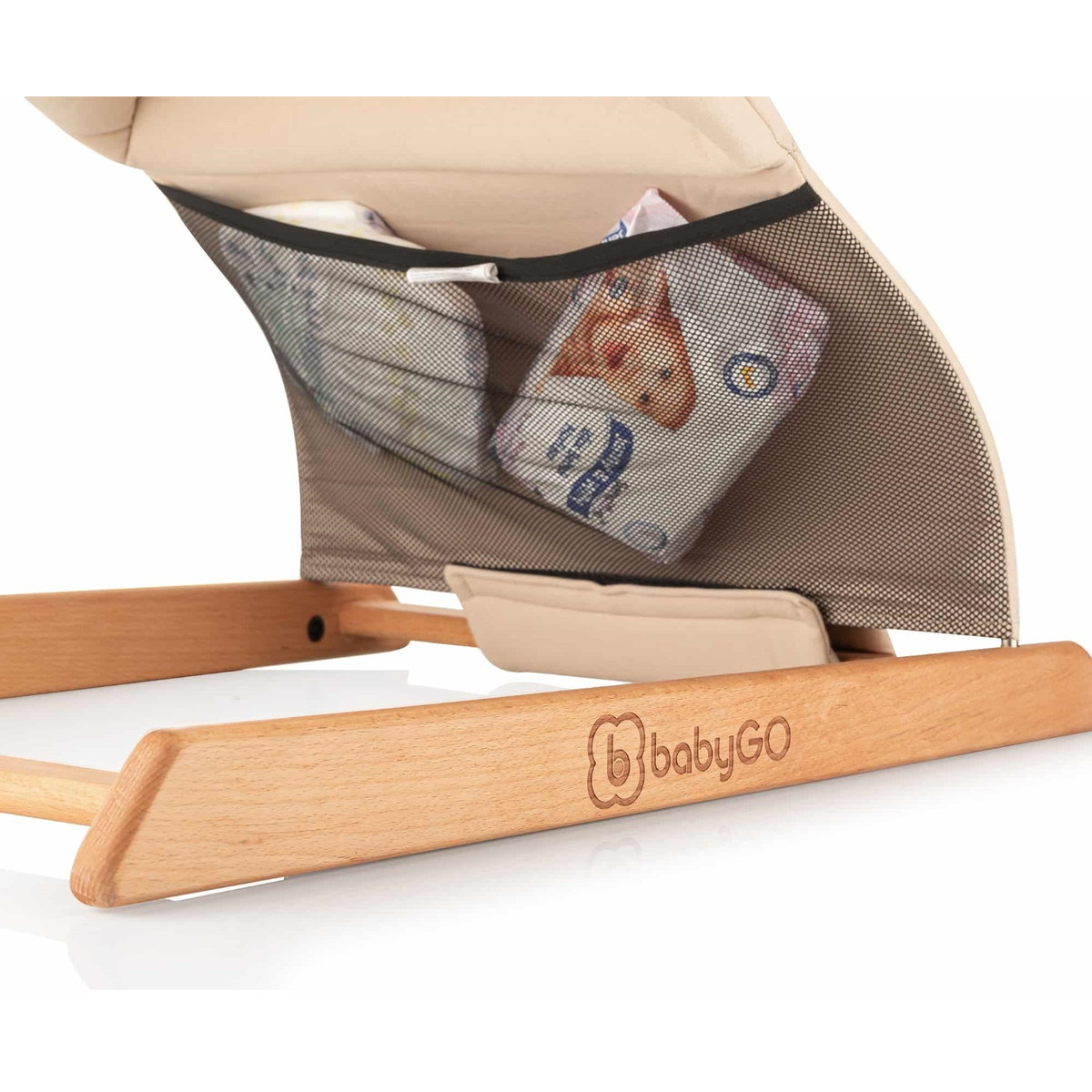 BabyGo Skippy Beige Bouncer Wipstoel