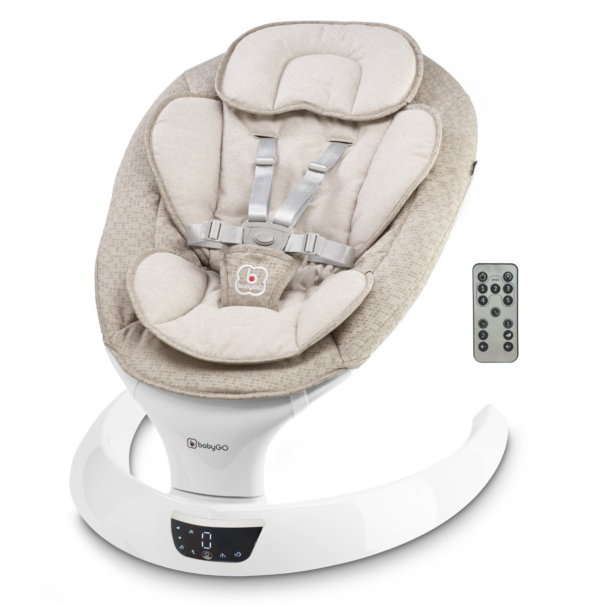 BabyGo Swing Beige Elektrische Babyschommel