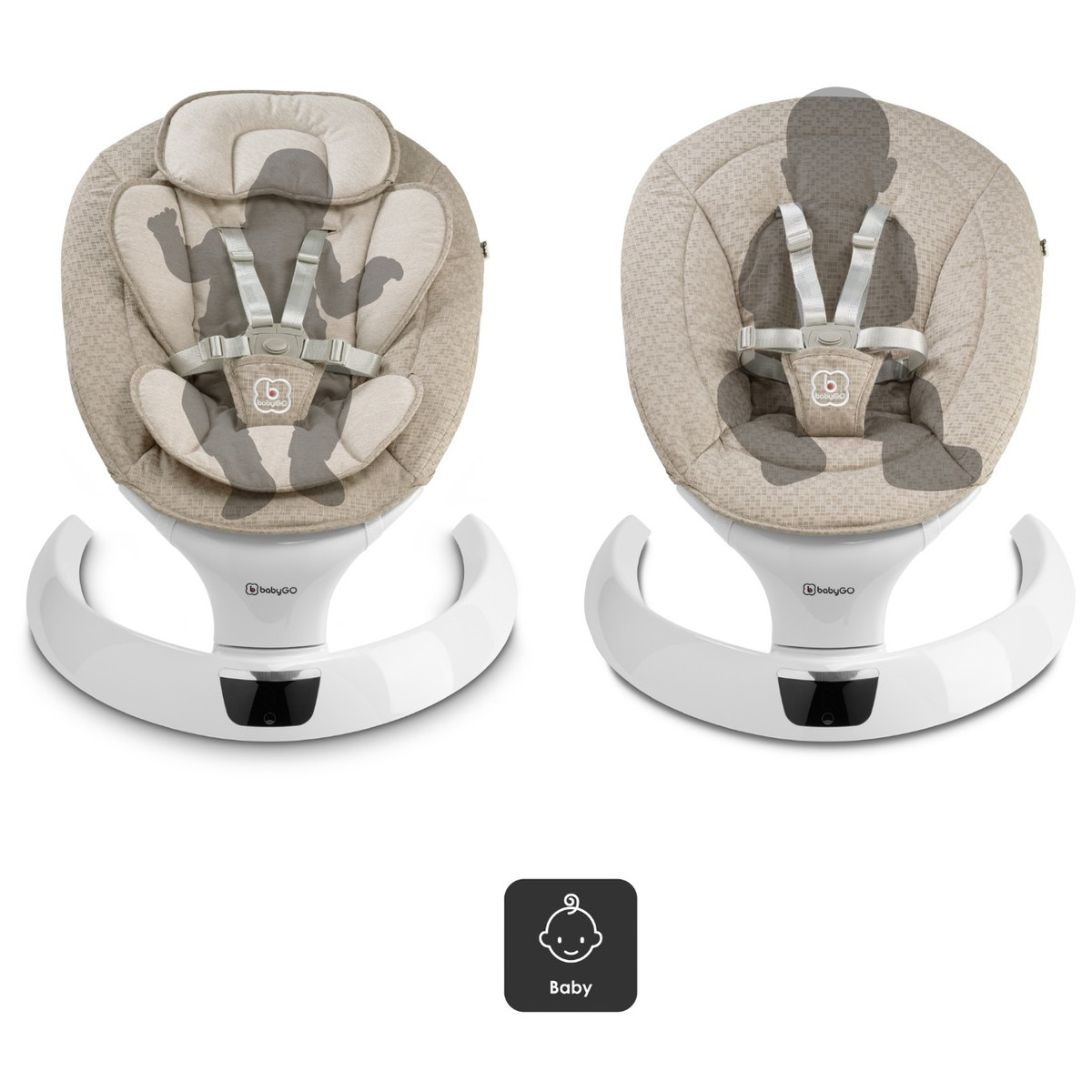 BabyGo Swing Beige Elektrische Babyschommel