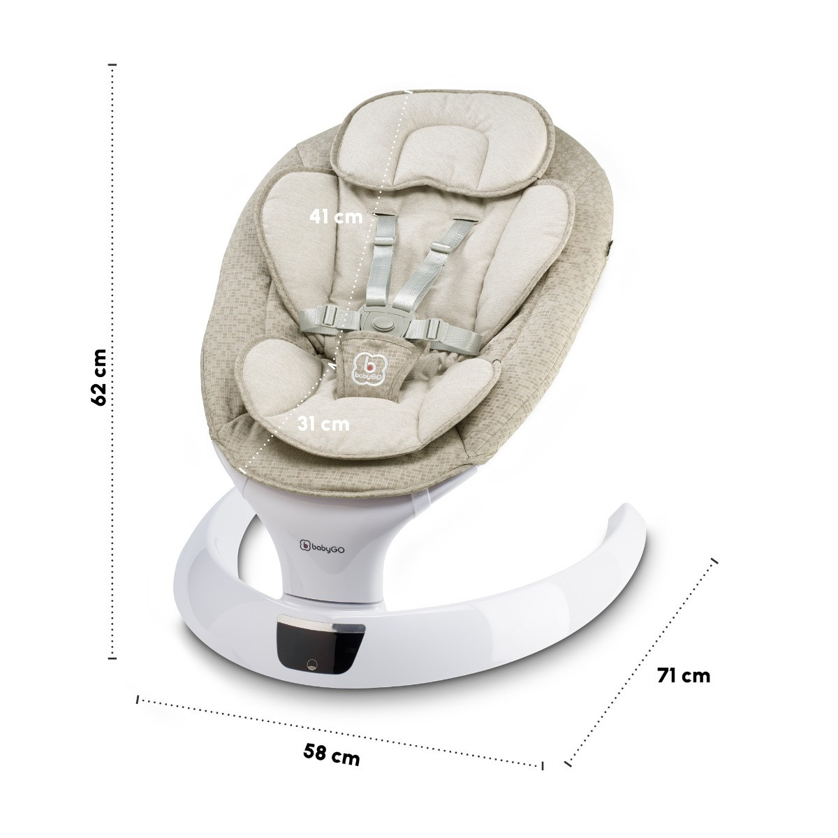 BabyGo Swing Beige Elektrische Babyschommel