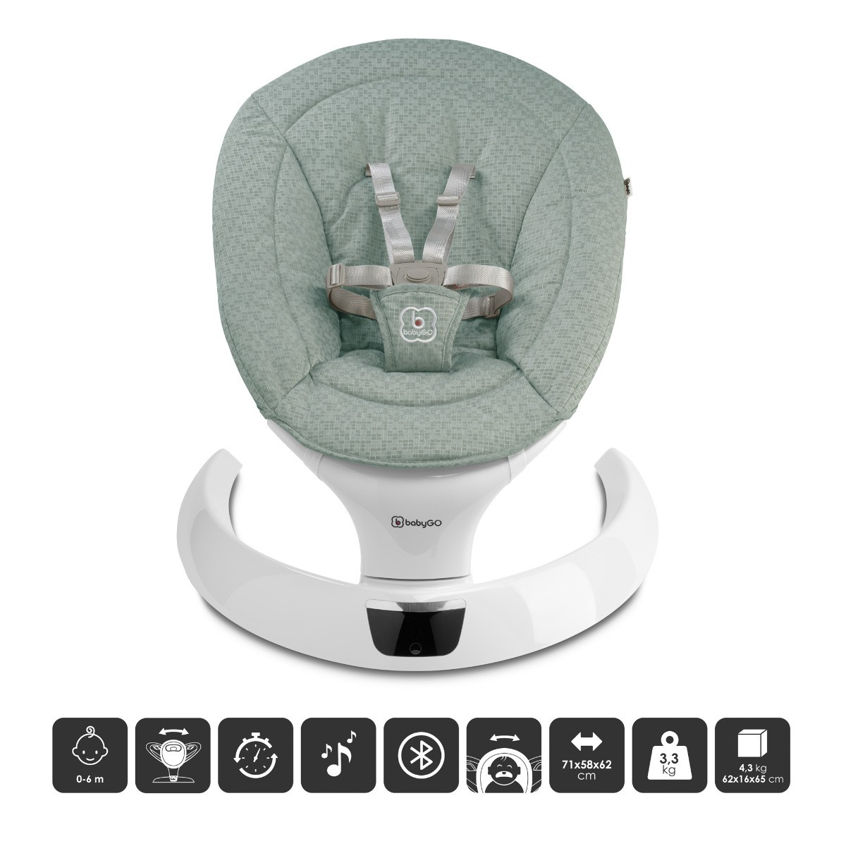 BabyGo Swing Green Elektrische Babyschommel