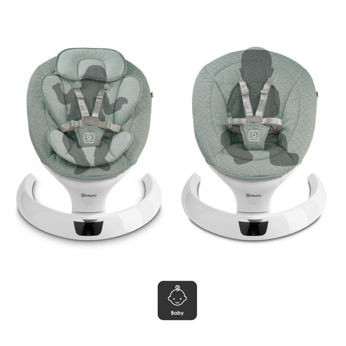 BabyGo Swing Green Elektrische Babyschommel