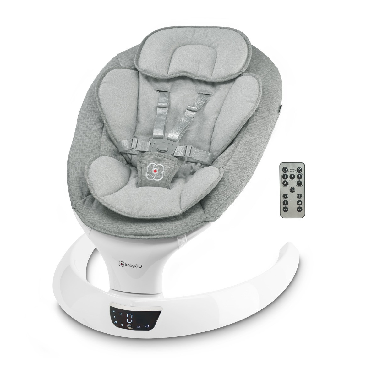 BabyGo Swing Grey Elektrische Babyschommel
