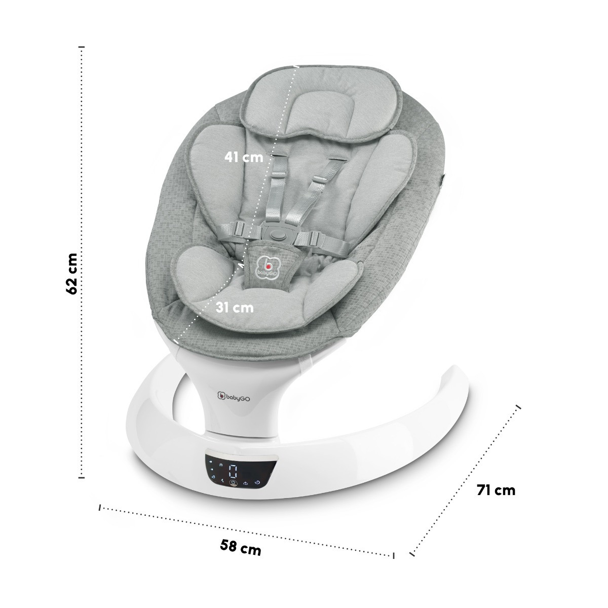 BabyGo Swing Grey Elektrische Babyschommel