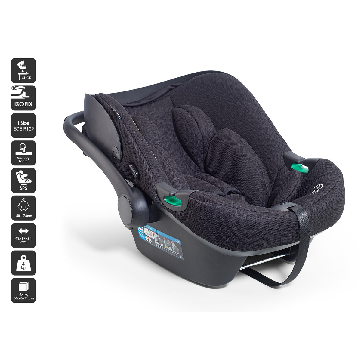 BabyGo Travel XP Black 40-87 cm i-Size Autostoel