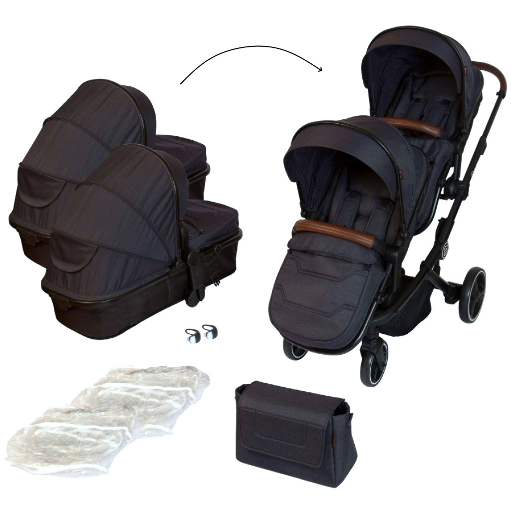 Babygo Twinner Grey Tandem Duowagen