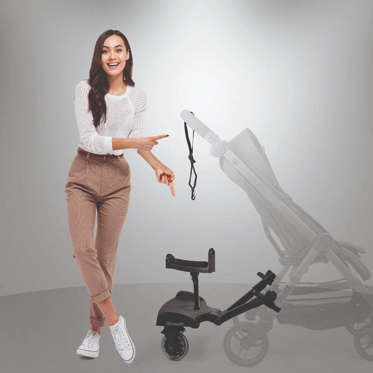BabyGo WeGo Meerijdplankje met Zitje