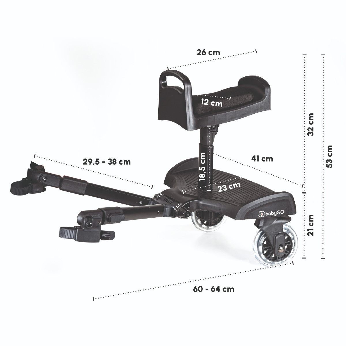 BabyGo WeGo Meerijdplankje met Zitje