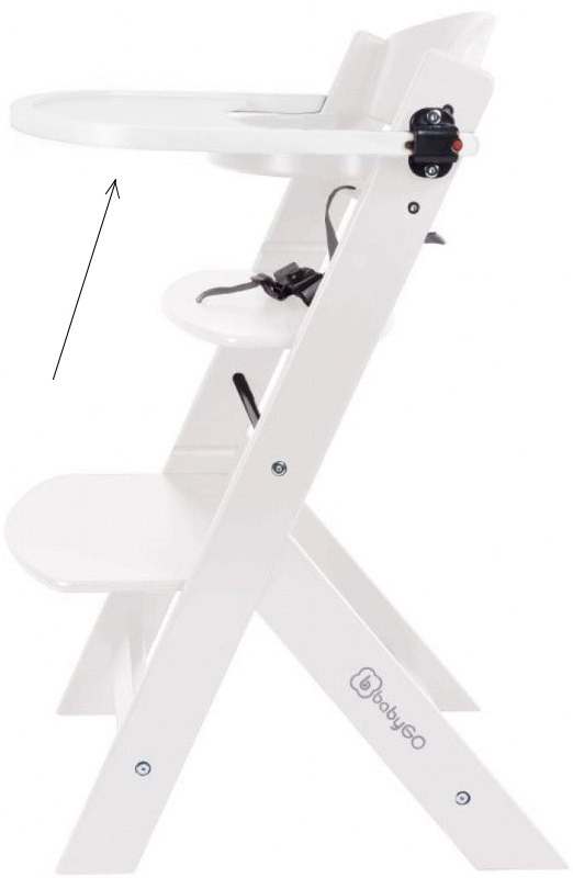 Babygo Wit Tafelblad voor Meegroei Kinderstoel