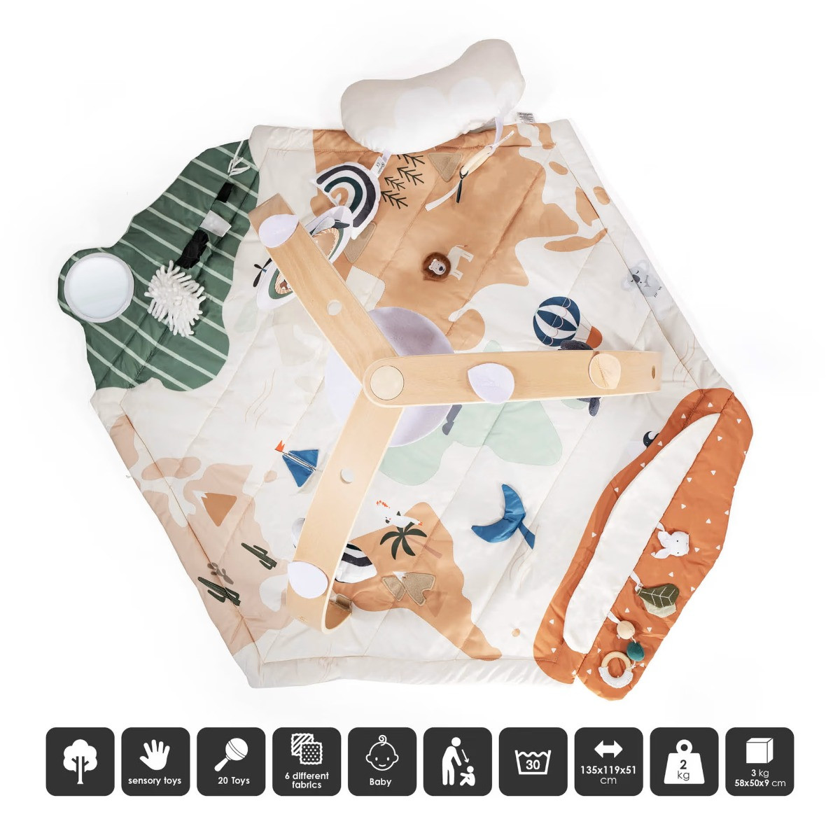 Babygo World Houten Activity Gym Speelkleed