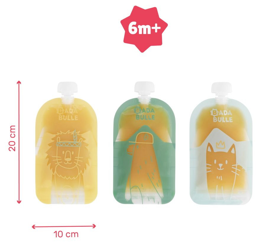 Badabulle 15 Stuks Herbruikbare Knijpzakjes