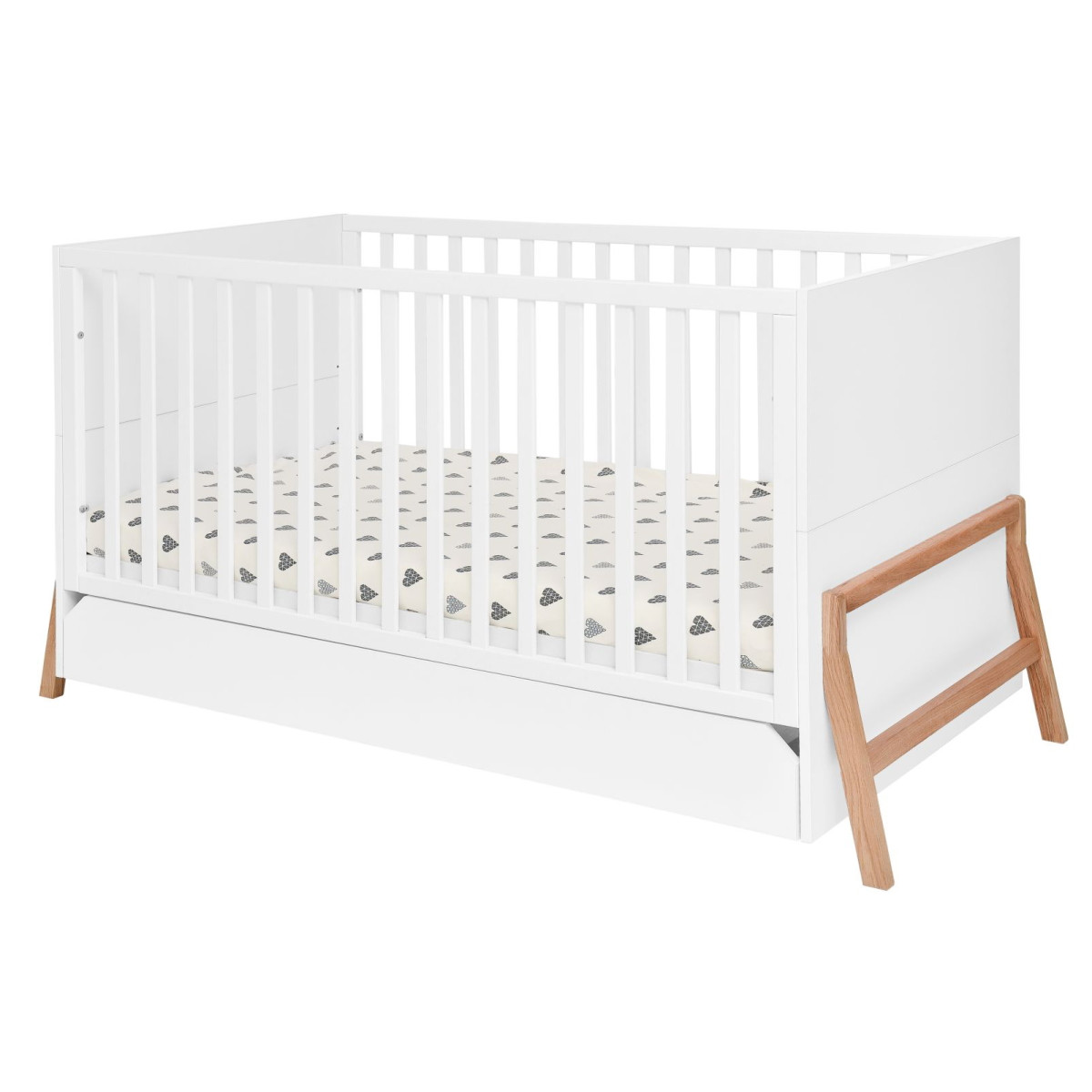 Bellamy Lotta Snow Babykamer: Ledikant/Juniorbed en Commode met 3 lades
