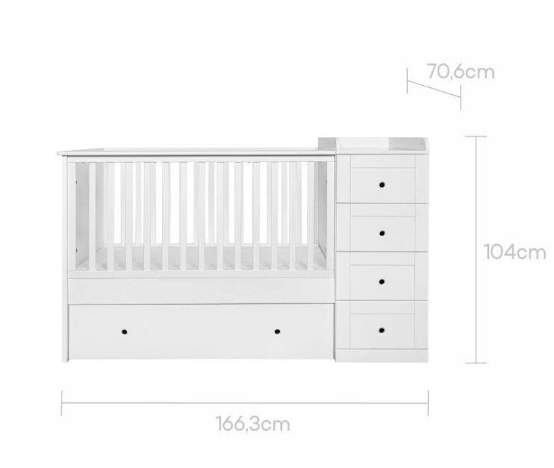 Bellamy Paso Doble 60 x 120 cm Ledikant en Commode