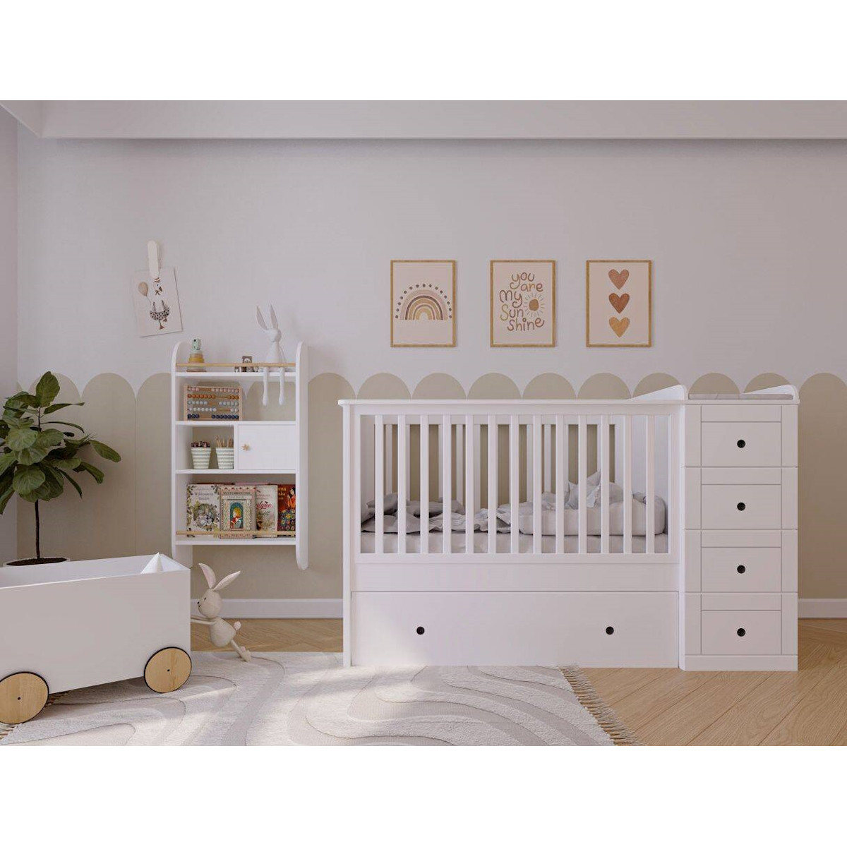 Bellamy Paso Doble 60 x 120 cm Ledikant en Commode