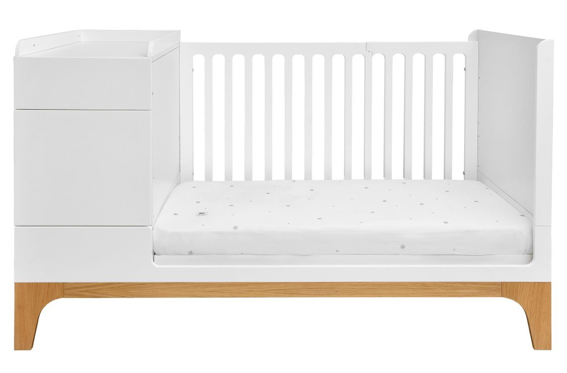 Bellamy UP! Grey 70 x 120/160 cm 2-in-1 Meegroei Ledikant & Commode