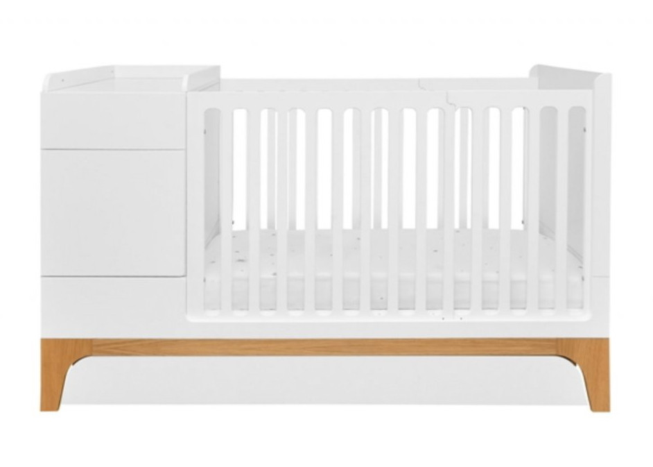 Bellamy UP! White 70 x 120/160 cm 2-in-1 Meegroei Ledikant en Commode met Lade