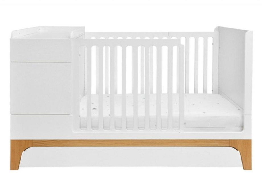 Bellamy UP! White 70 x 120/160 cm 2-in-1 Meegroei Ledikant en Commode met Lade