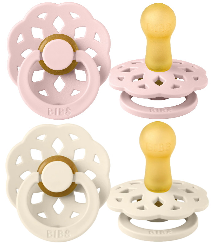 Bibs Boheme Ivory/Blossom 6-18 mnd 2 Stuks Fopspeen