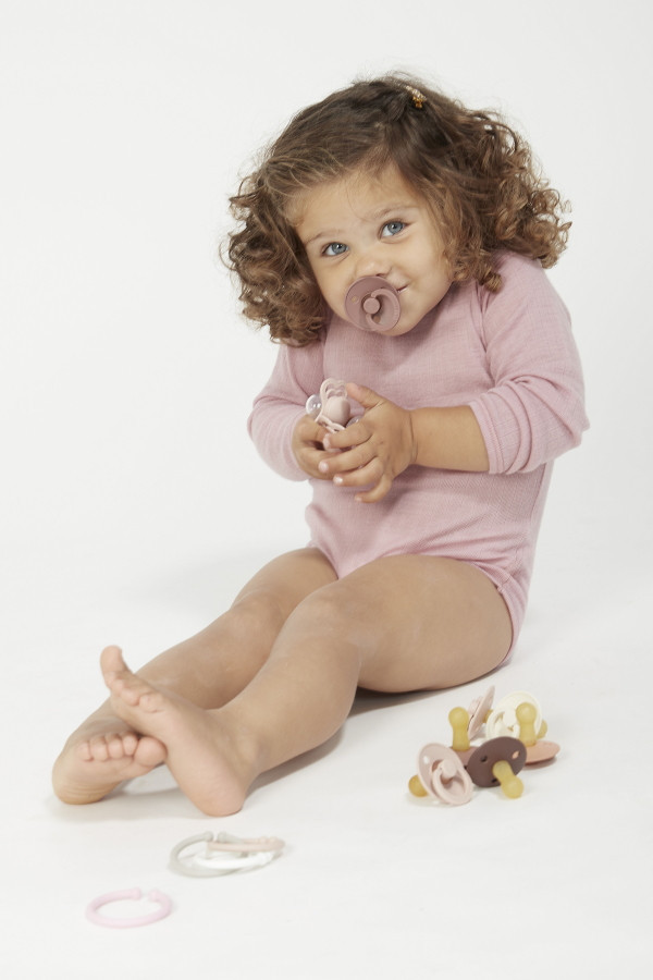 Bibs Ivory/Blush/Woodchuck/Blossom 6-18 mnd 4 stuks Fopspeen