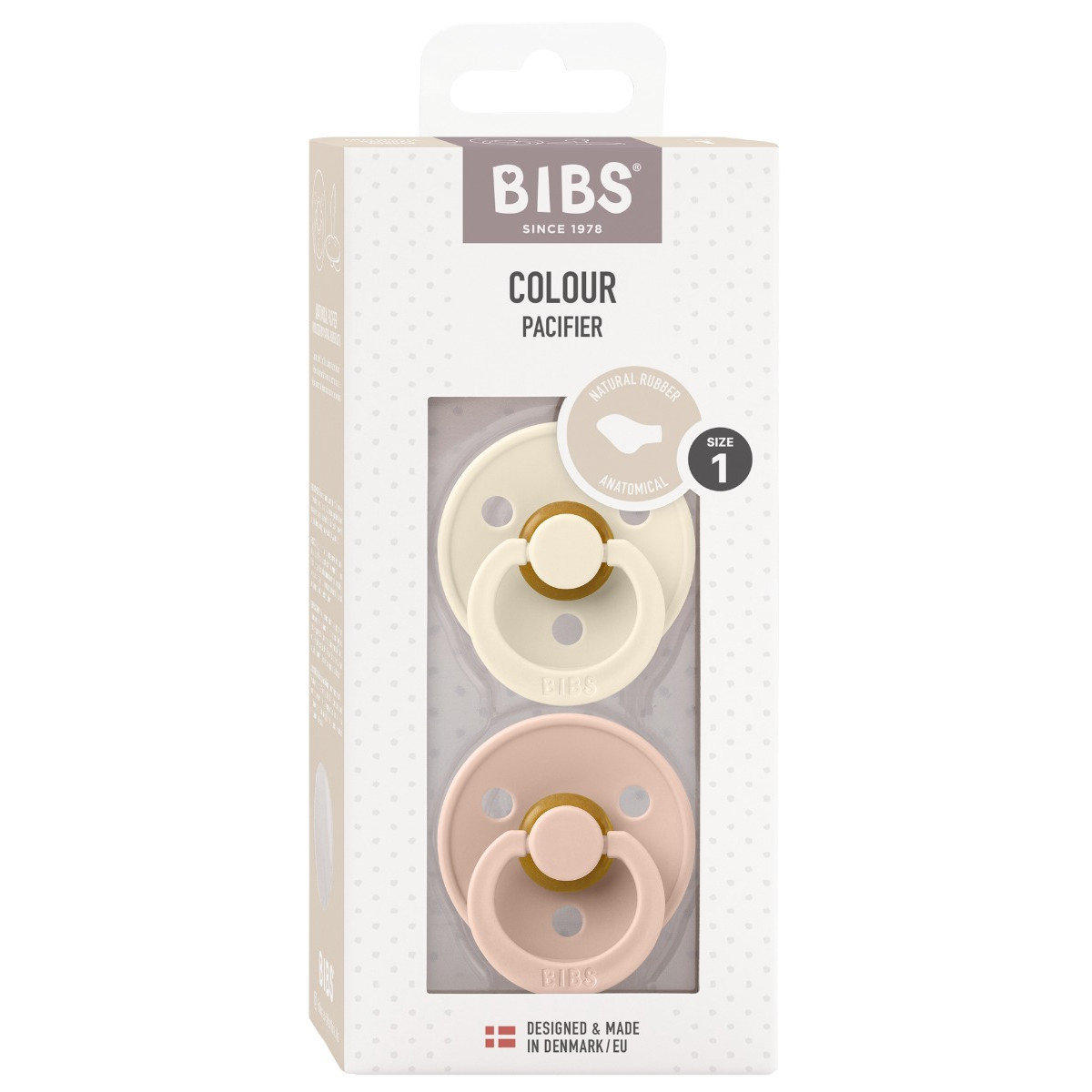 Bibs Ivory/Blush 0-6 mnd 2 Stuks Anatomische Fopspeen