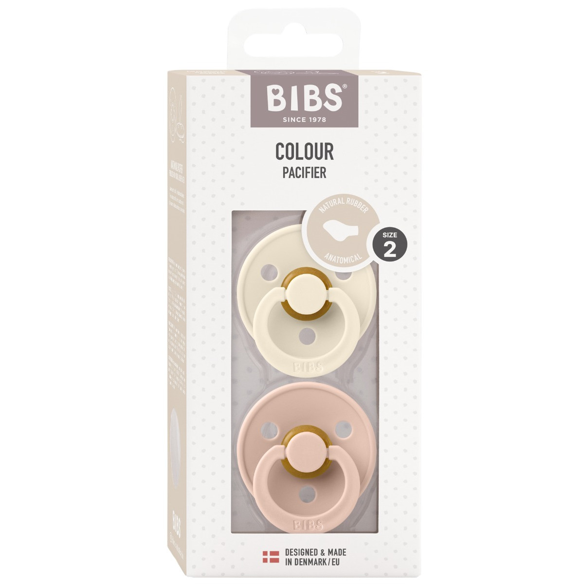 Bibs Ivory/Blush 6-18 mnd 2 Stuks Anatomische Fopspeen