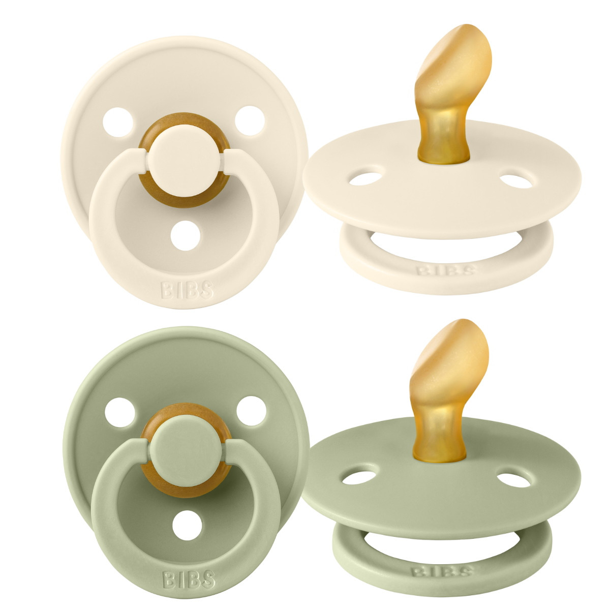 Bibs Ivory/Sage 0-6 mnd 2 Stuks Anatomische Fopspeen