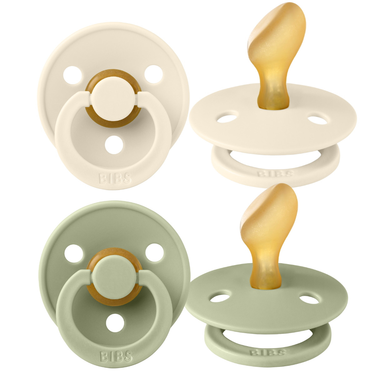 Bibs Ivory/Sage 6-18 mnd 2 Stuks Anatomische Fopspeen