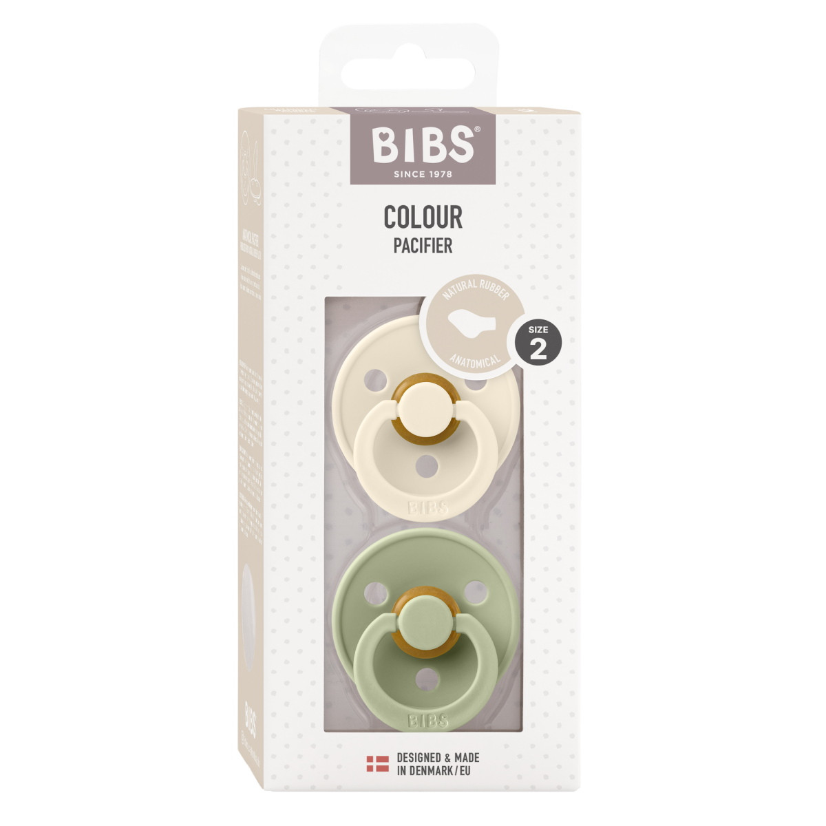 Bibs Ivory/Sage 6-18 mnd 2 Stuks Anatomische Fopspeen