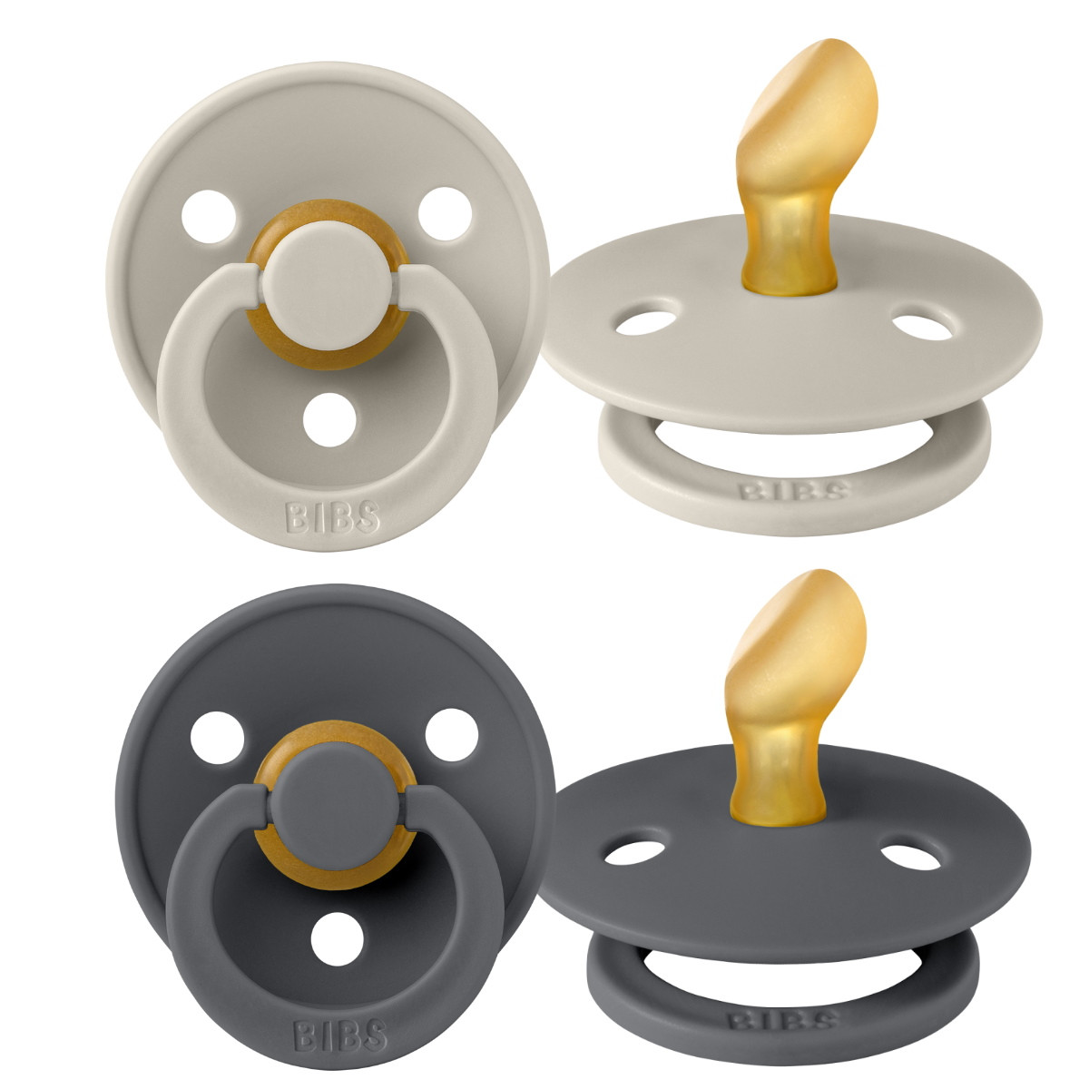 Bibs Sand/Iron 0-6 mnd 2 Stuks Anatomische Fopspeen