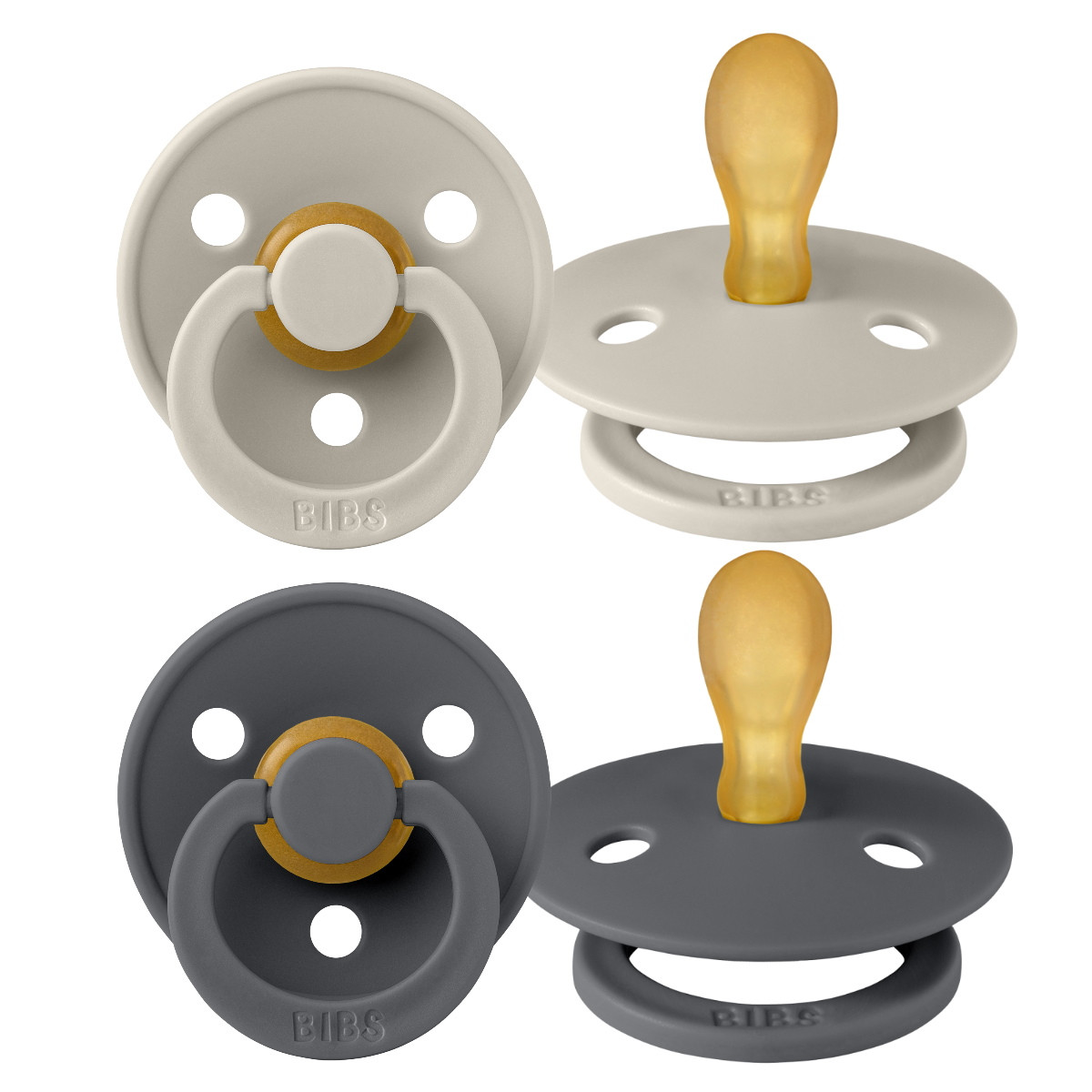 Bibs Sand/Iron 0-6 mnd 2 Stuks Symmetrische Fopspeen
