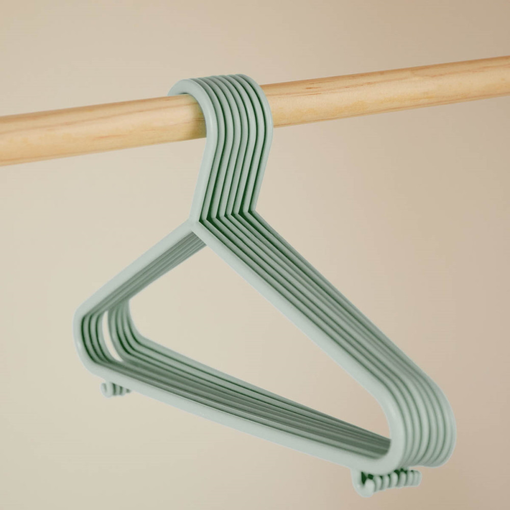 Bieco Kledinghangers Kunststof Stonegreen 8 stuks