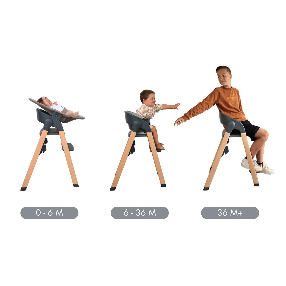 Bo Jungle Grow With Me Shady Grey Kinderstoel