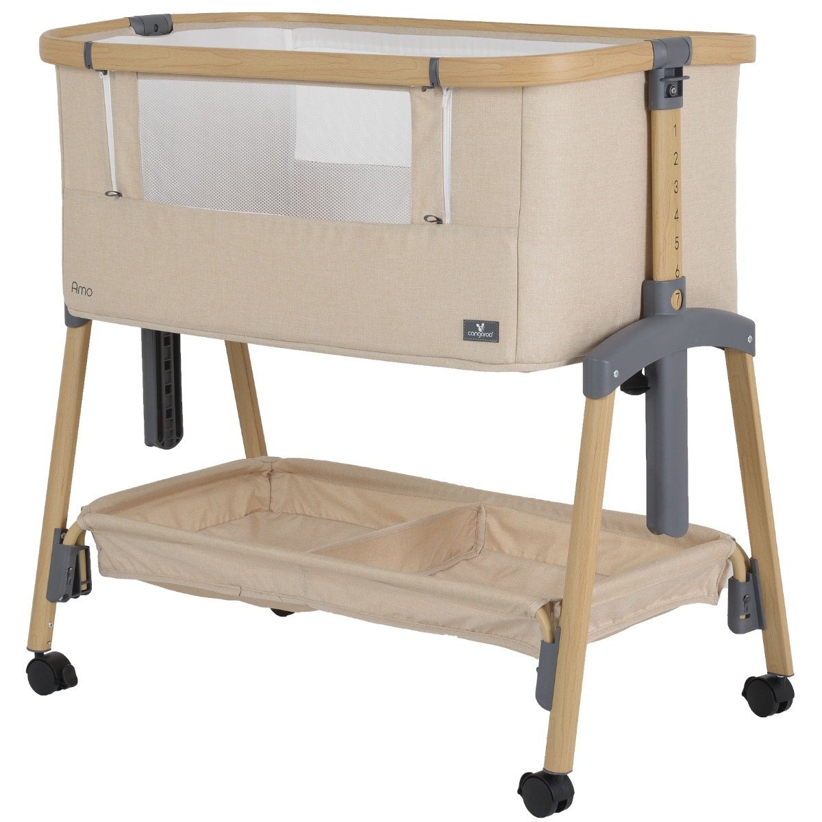 Cangaroo Amo Beige Wieg Aan Bed