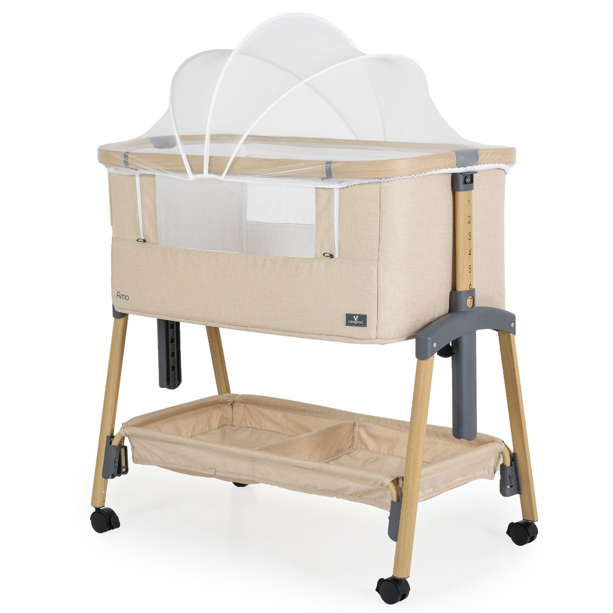 Cangaroo Amo Beige Wieg Aan Bed