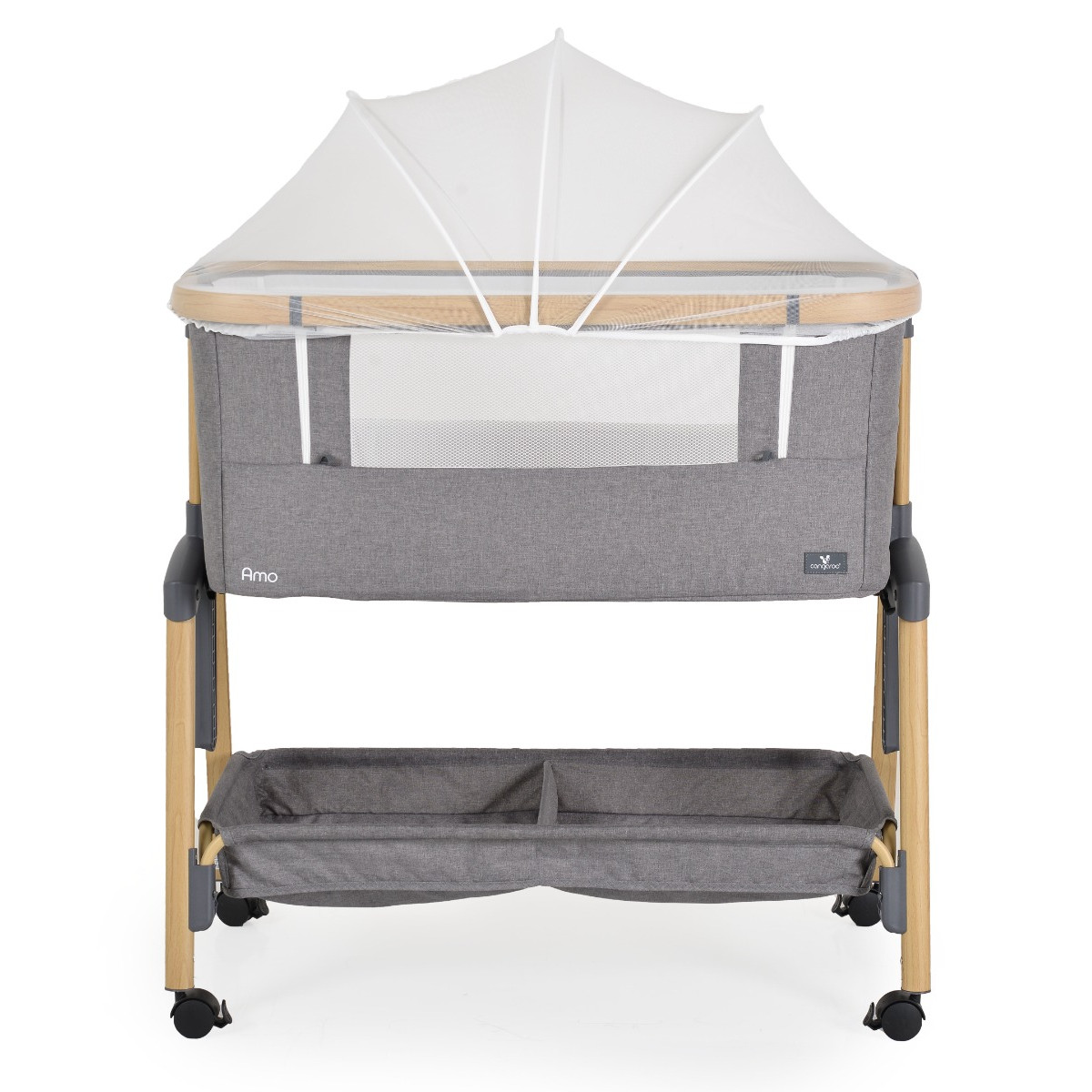 Cangaroo Amo Dark Grey Wieg Aan Bed