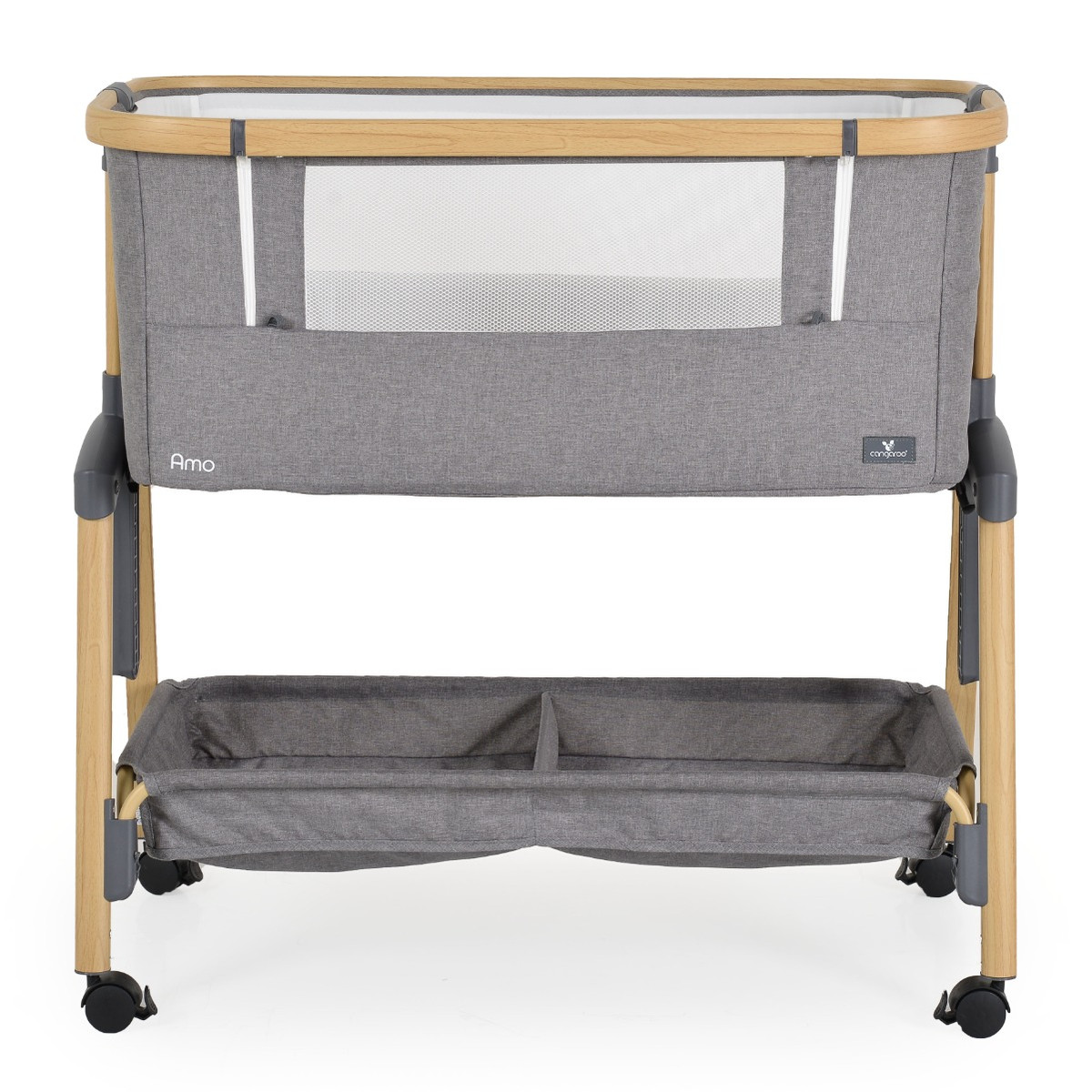 Cangaroo Amo Dark Grey Wieg Aan Bed