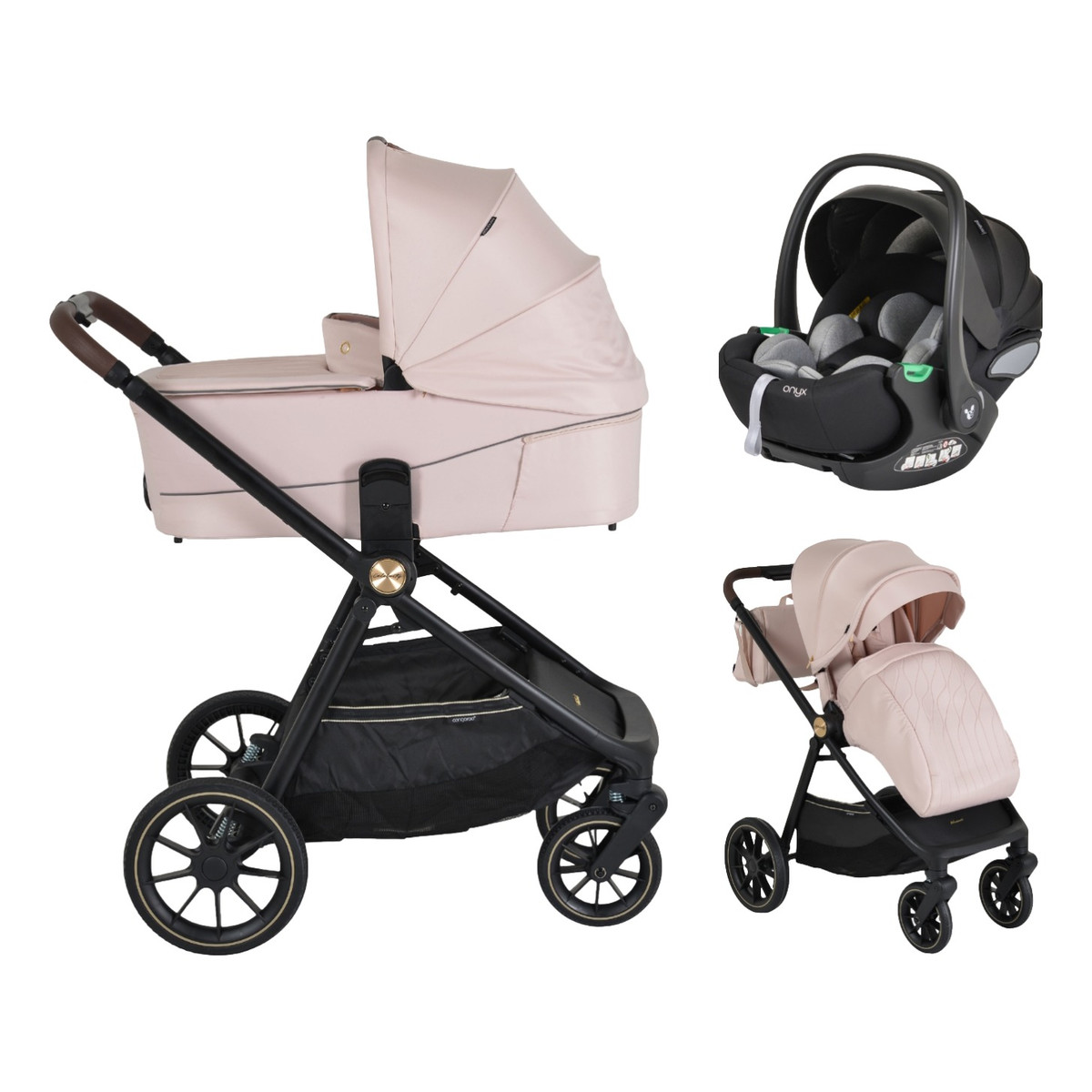 Cangaroo Celebrity Cloud Pink 3-in-1 Kinderwagen Incl. Autostoel