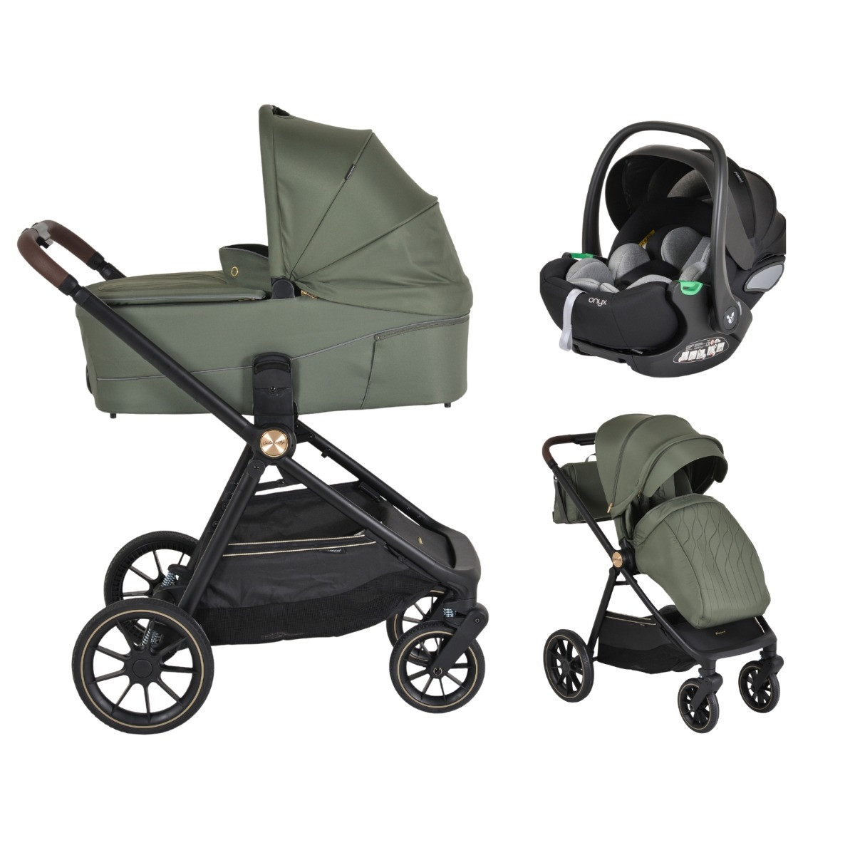 Cangaroo Celebrity Deep Green 3-in-1 Kinderwagen Incl. Autostoel