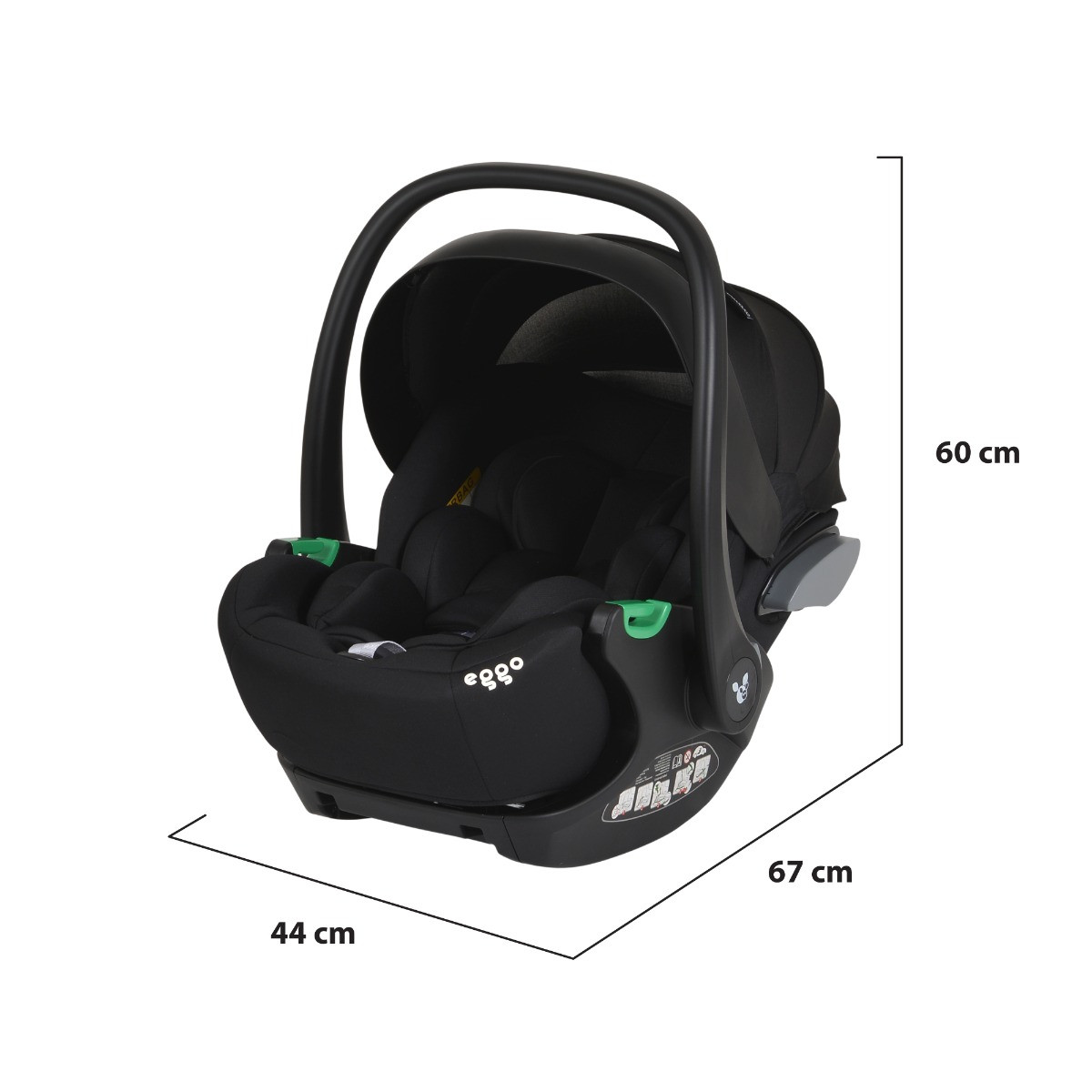 Cangaroo Eggo Caviar Black 3-in-1 Kinderwagen