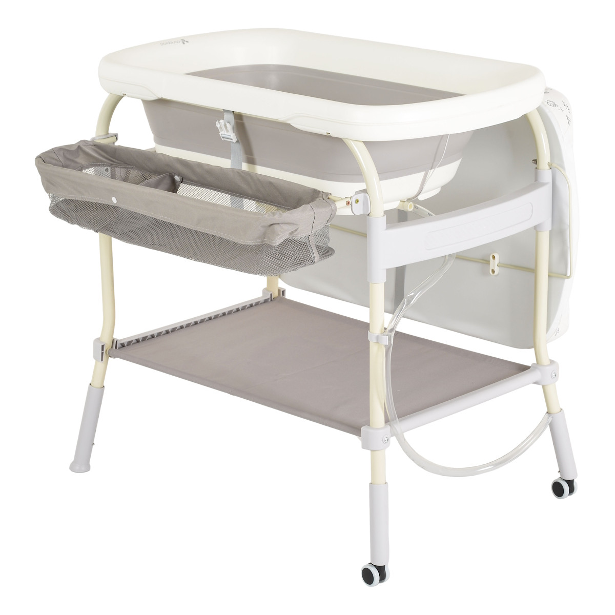 Cangaroo Garda Wit/Grijs 2-in-1 Badje en Luiertafel