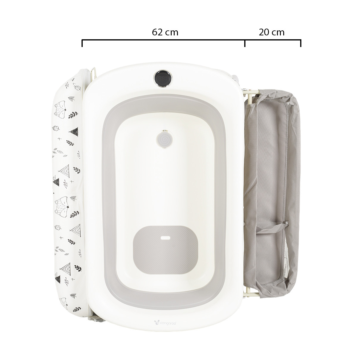 Cangaroo Garda Wit/Grijs 2-in-1 Badje en Luiertafel